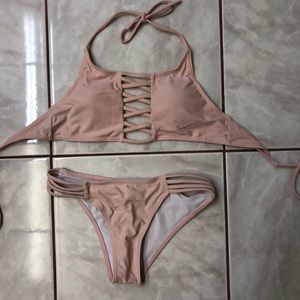 Caged two piece bathing suit